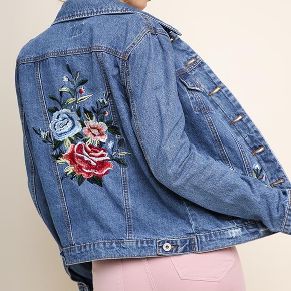 Jackets & Blazers - Last 1! NWT Floral Embroidered Jean Jacket